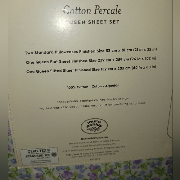 ❌️SOLD❌️ Emogene Laura Ashley Queen Sheet Set 100% Cotton - Picture 6 of 15